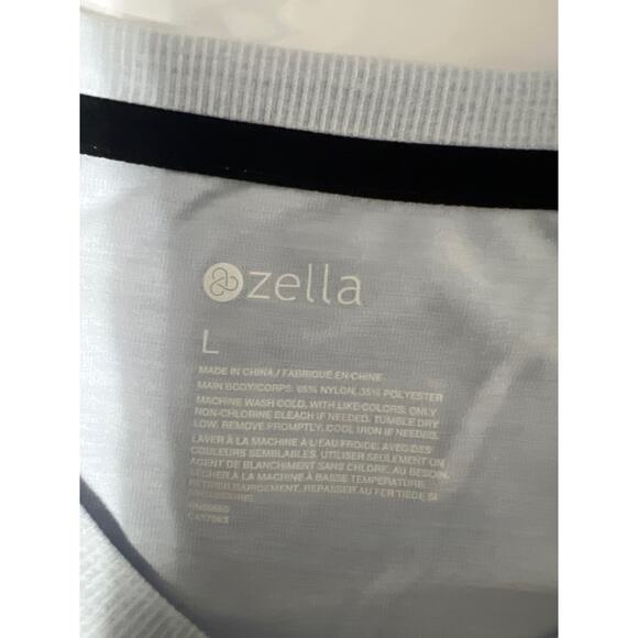 NWT ZELLA Low Compression L/S Gym Training Blue Feather Melange Shirt, Size: L - Picture 8 of 8